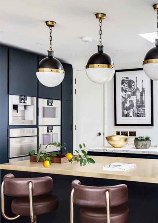 Luxury apartment kitchen sitting space