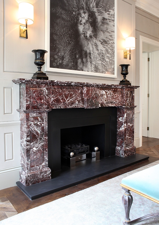 Luxury fireplace design in the house