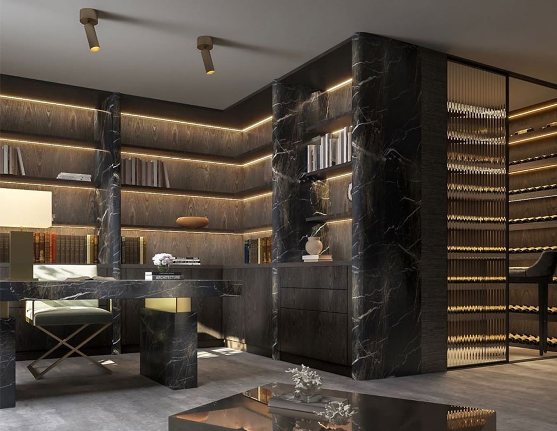 Luxury Office Interior Design With Elegant Black Color In London Designed By Misch_Misch Studio